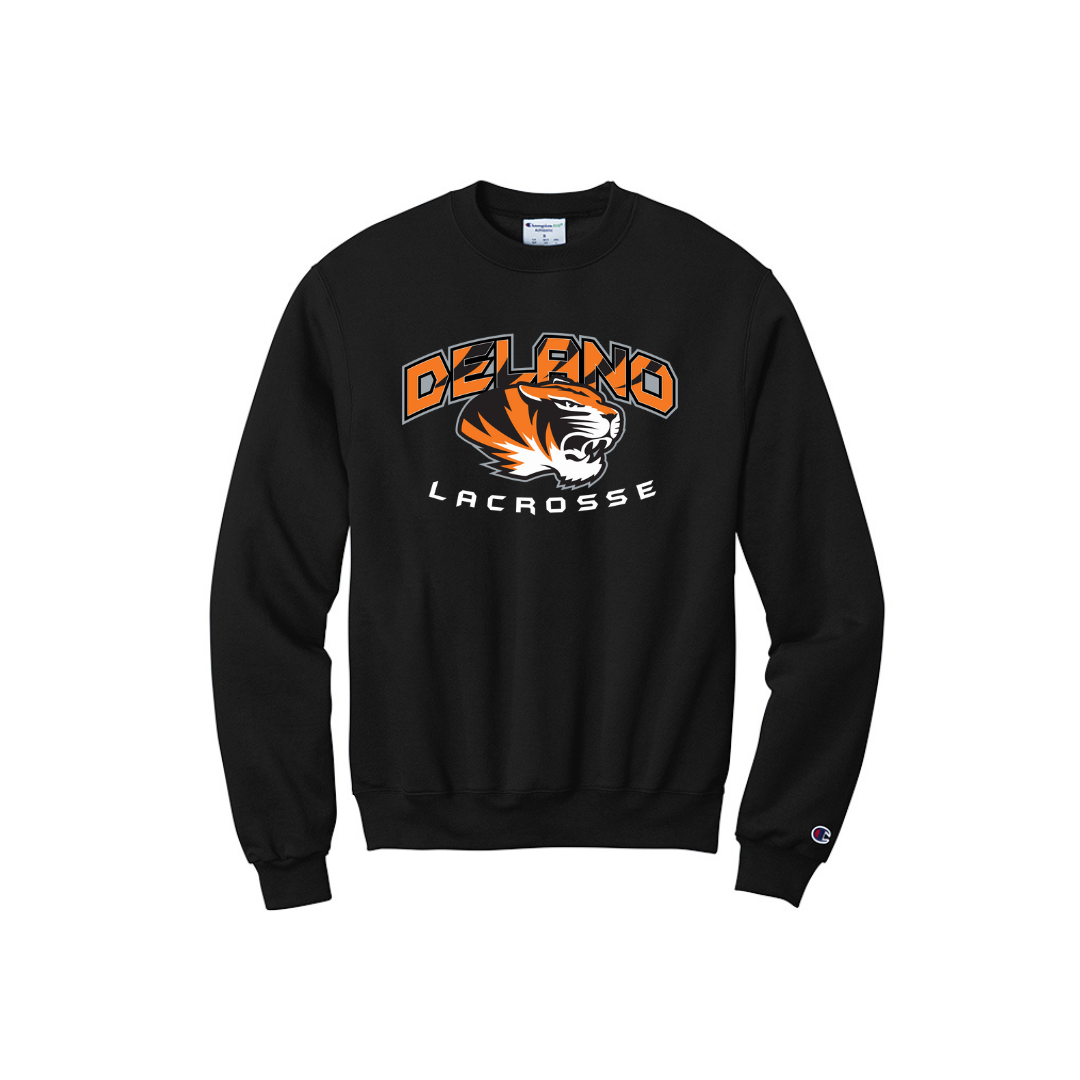*LAST CHANCE- Delano LacrosseChampion® Powerblend® Crewneck Sweatshirt - LAX Tiger Logo
