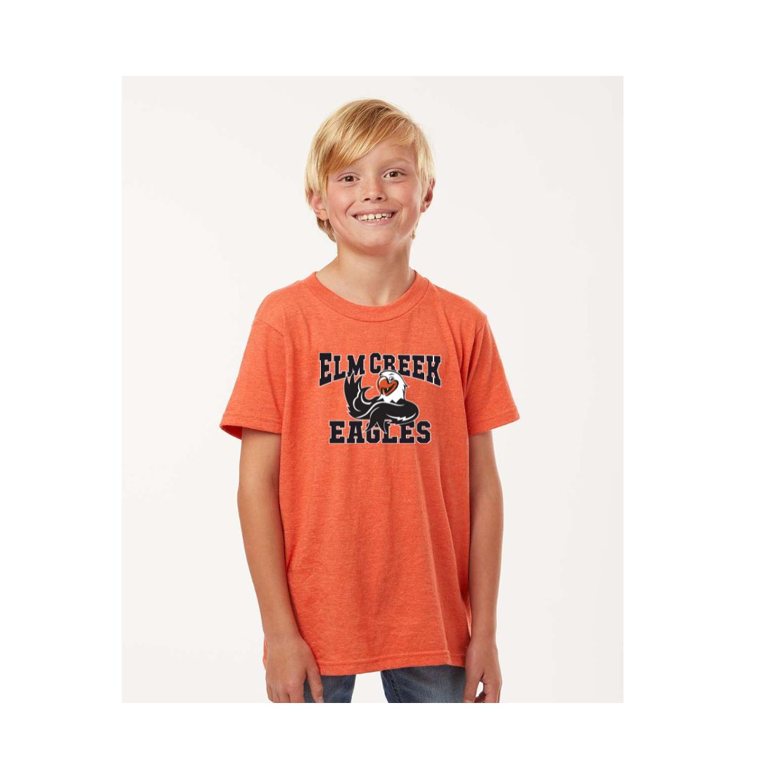 '25 Elm Creek Youth Fine Jersey T-Shirt- NEW Heather Orange
