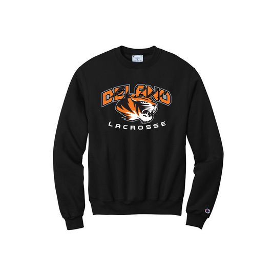 *LAST CHANCE- Delano LacrosseChampion® Powerblend® Crewneck Sweatshirt -  LAX Tiger Logo