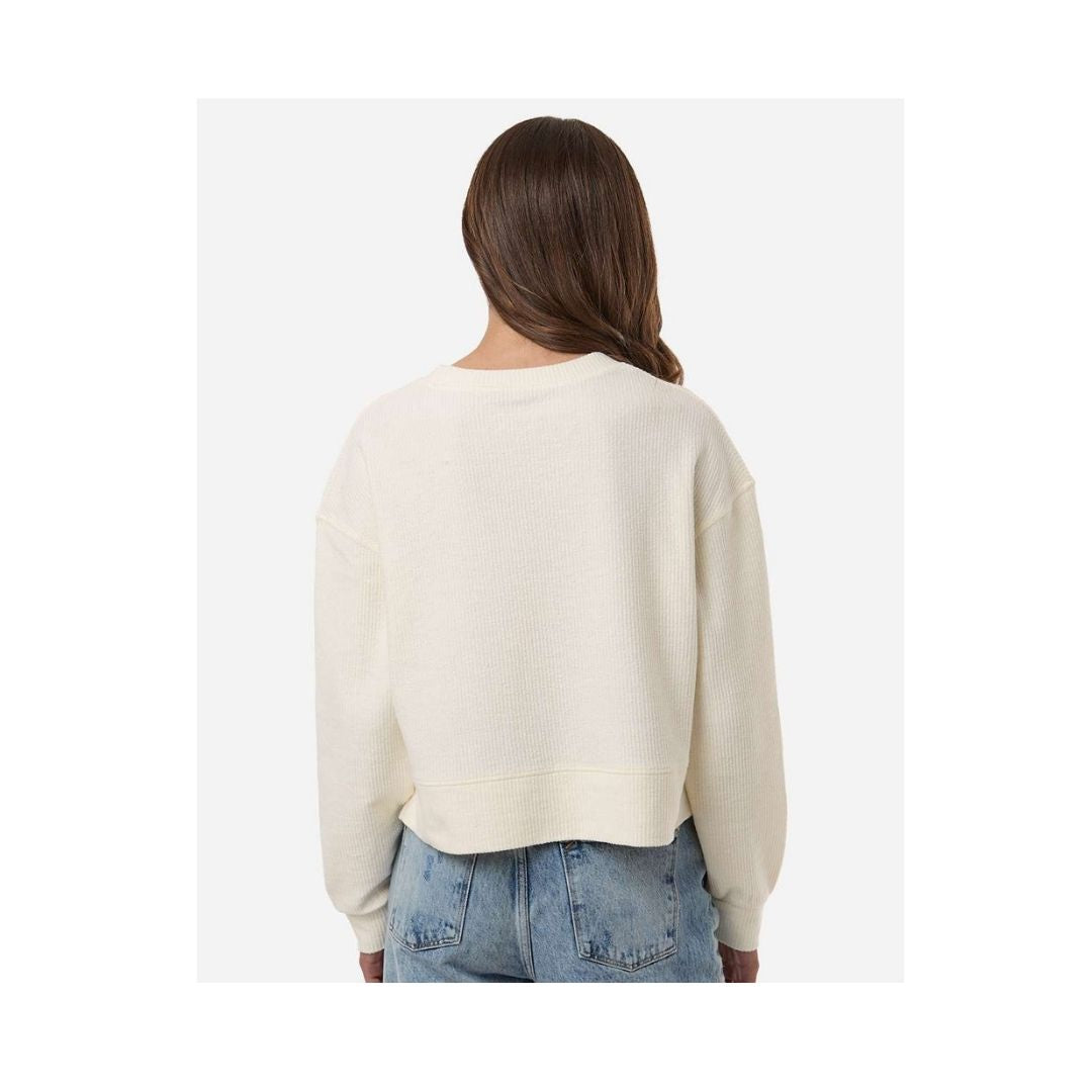 Boxercraft Women's Ribbed Knit Cropped Boxy Crew