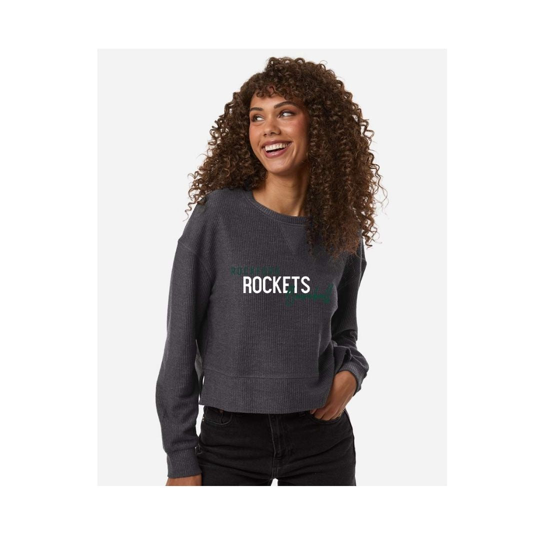 Boxercraft Women's Ribbed Knit Cropped Boxy Crew