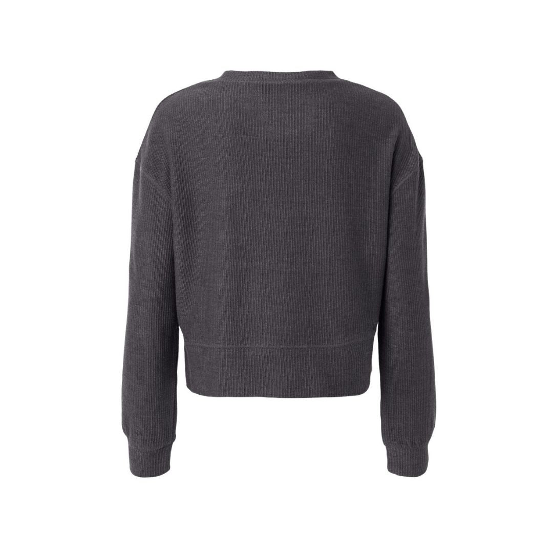 Boxercraft Women's Ribbed Knit Cropped Boxy Crew
