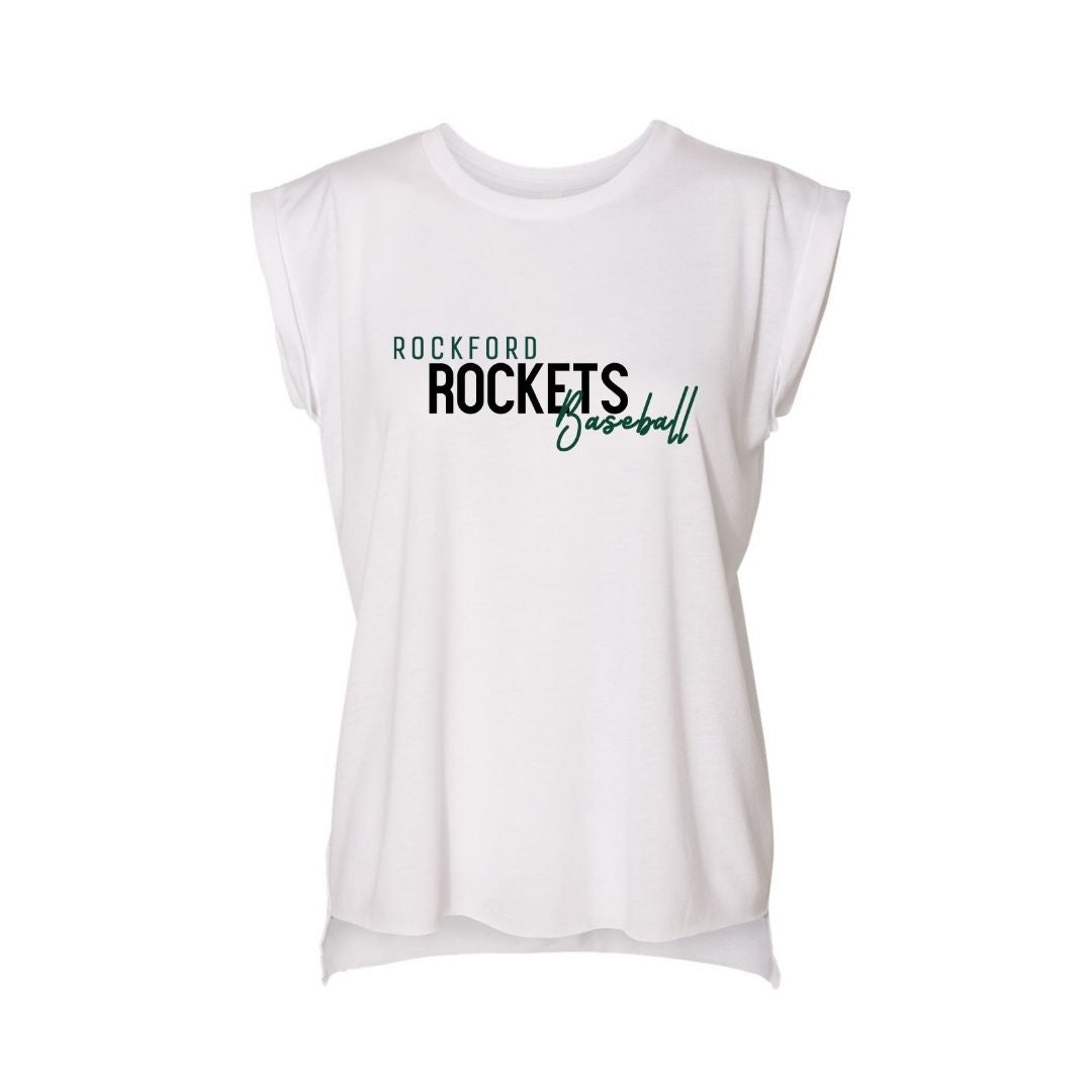 Women’s Flowy Rolled Cuffs Muscle Tee