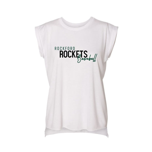 Women’s Flowy Rolled Cuffs Muscle Tee